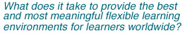 What does it take to provide the best and most meaningful flexible learning environments for learners worldwide?